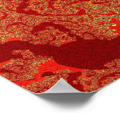 Kleurrijk rood en Oranje fractal Poster (Hoek)