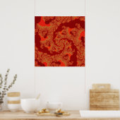 Kleurrijk rood en Oranje fractal Poster (Keuken)