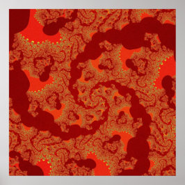 Kleurrijk rood en Oranje fractal Poster