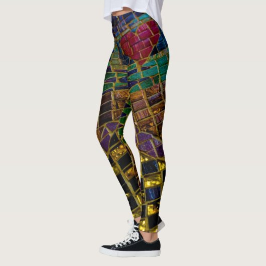Kleurrijk Rood Hart Mozaïek Leggings (Links)