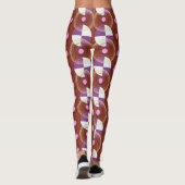Kleurrijk rood nucleus patroon leggings (Achterkant)