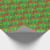 Kleurrijk rood op groen kerstinpakpapier cadeaupapier (Hoek)