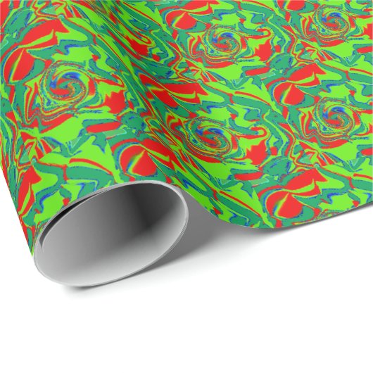 Kleurrijk rood op groen kerstinpakpapier cadeaupapier (Rol Hoek)