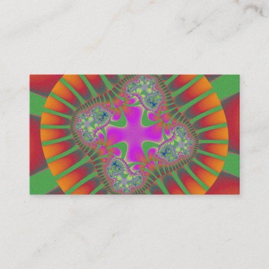 Kleurrijk rood, Oranje en groen fractal Visitekaartje (Voorkant)