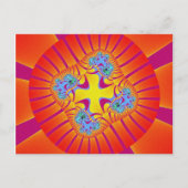 Kleurrijk rood, Oranje en Paars fractal Briefkaart (Voorkant)