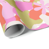 Kleurrijk Rood Sinaasappel, Groene & Paarse Abstra Cadeaupapier (Rol Hoek)