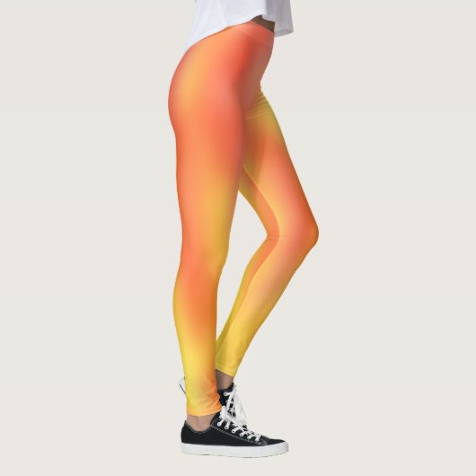 Kleurrijk rood Sinaasappel vlammenverloop Leggings (Rechts)