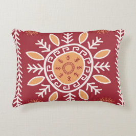 Kleurrijk rood, tribal patroon accent kussen