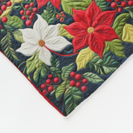 Kleurrijk Rood Wit Poinsettia Quiltpatroon Fleece Deken