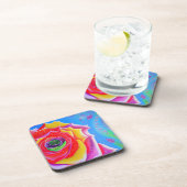 Kleurrijk Roos Bier Onderzetter (Rechterzijde)