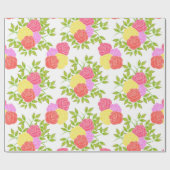 kleurrijk Roos bloemmotief Cadeaupapier (Vlak)