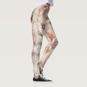 Kleurrijk roos en bloemmotief leggings (Rechts)