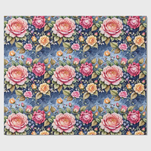 Kleurrijk Roos Fantasy Cadeaupapier (Vlak)