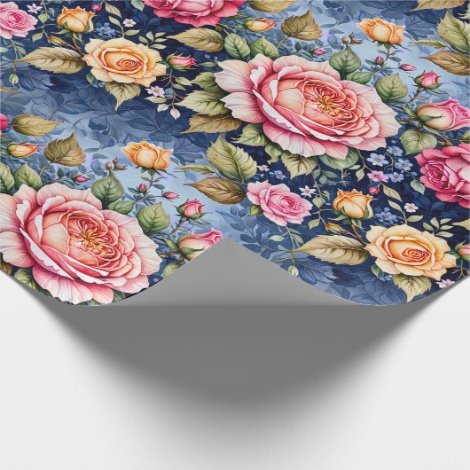 Kleurrijk Roos Fantasy Cadeaupapier (Hoek)