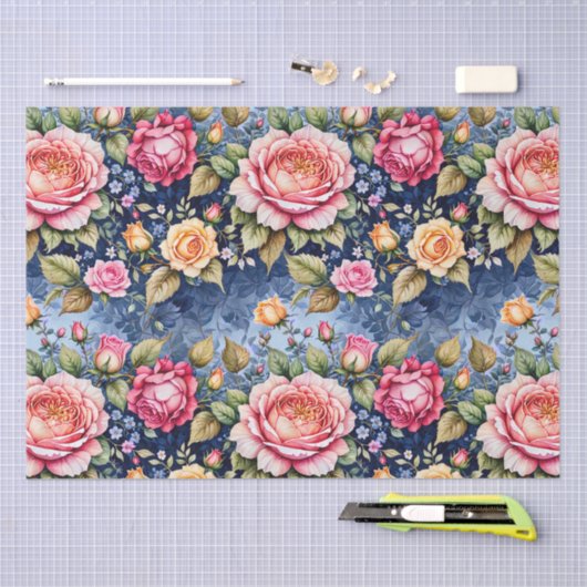 Kleurrijk Roos Fantasy Tissuepapier (Craft)