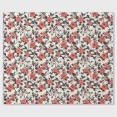 Kleurrijk Roos Flower Minimalist Wrapping Paper Cadeaupapier (Vlak)