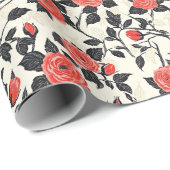 Kleurrijk Roos Flower Minimalist Wrapping Paper Cadeaupapier (Rol Hoek)