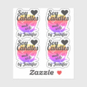 Kleurrijk Roos gemaakt met Heart Floral Soy Candle Sticker (Vel)