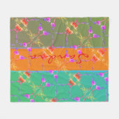 Kleurrijk Roos Haalt met haar naam Leece Blank Fleece Deken (Voorkant (Horizontaal))