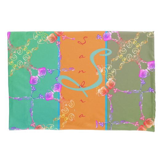 Kleurrijk Roos hoort bij haar naam Kussensloop (Voorkant)