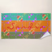 Kleurrijk Roos hoort bij haar naam Strandlaken (Voorkant)