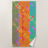 Kleurrijk Roos hoort bij haar naam Strandlaken (Voorkant)