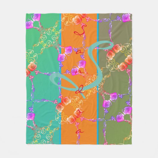 Kleurrijk Roos hoort bij haar naam vlooienbak Fleece Deken (Voorkant)