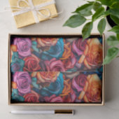 Kleurrijk Roos Patroon Bloemfloreel Tissuepapier (Geschenk)