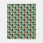 Kleurrijk rooster - dierenpatroon fleece deken (Voorkant)