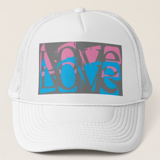 kleurrijk rooster LOVE | Trucker Pet (Voorkant)