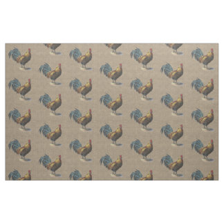 kleurrijk rooster op Faux Jute Burlap patroon Stof