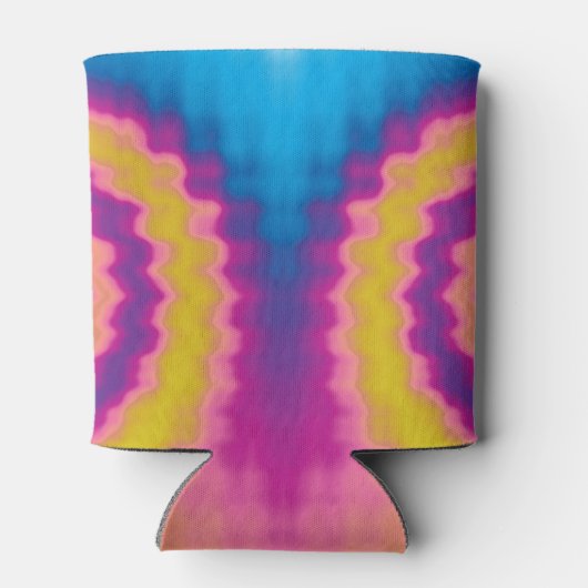 Kleurrijk roovy retro dye patroon blikjeskoeler (Achterkant)