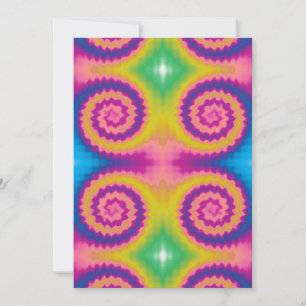 Kleurrijk roovy retro dye patroon feestdagenkaart
