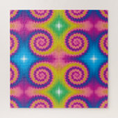 Kleurrijk roovy retro dye patroon groot legpuzzel (Verticaal)