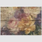 Kleurrijk Rose Boeket Geschilderd op Rustiek Hout Tissuepapier (Voorkant)