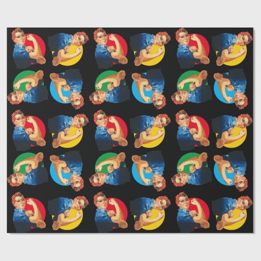 Kleurrijk ROSIE RIVETER Afdrukpapier Cadeaupapier (Vlak)