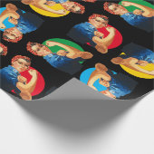 Kleurrijk ROSIE RIVETER Afdrukpapier Cadeaupapier (Hoek)