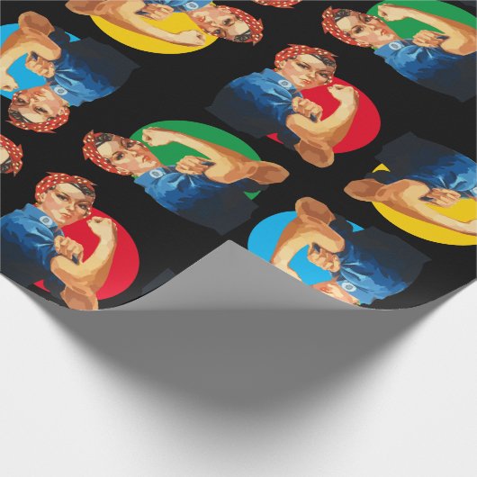 Kleurrijk ROSIE RIVETER Afdrukpapier Cadeaupapier (Hoek)
