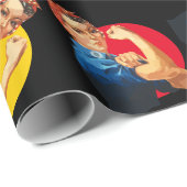 Kleurrijk ROSIE RIVETER Afdrukpapier Cadeaupapier (Rol Hoek)