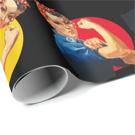 Kleurrijk ROSIE RIVETER Afdrukpapier Cadeaupapier (Rol Hoek)