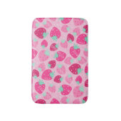 Kleurrijk roze aardbeienpatroon badmat (Voorkant Verticaal)