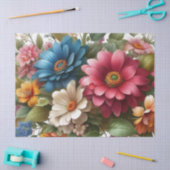 Kleurrijk roze blauw bloemenweefsel papier (Craft)