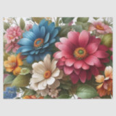 Kleurrijk roze blauw bloemenweefsel papier (Voorkant)