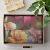 Kleurrijk roze blauwe bloemen tissuepapier (Geschenk)