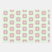 Kleurrijk Roze Bloempatroon  Inpakpapier Vel (Voorkant 3)