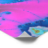 Kleurrijk Roze en Blauw Fractal Poster (Hoek)