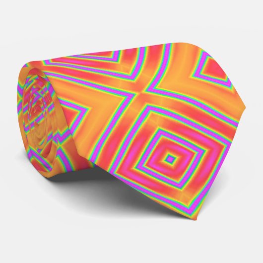 Kleurrijk roze en Oranje patroonStropdas Stropdas (Opgerold)