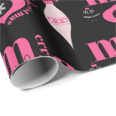 Kleurrijk roze en zwart kerst wrapping papier (Rol Hoek)