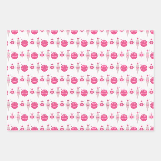 Kleurrijk roze en zwart kerst wrapping papier inpakpapier vel (Voorkant 3)