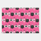 Kleurrijk roze en zwart kerst wrapping papier inpakpapier vel (Voorkant 2)